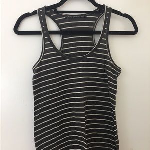 Grey striped foreign exchange tank top